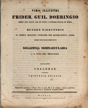 Disputantur quaedam de Horat. Odar. I, 28 et de Archyta : annexa expositione eystematis numerorum in Archimedis arenario exhibiti