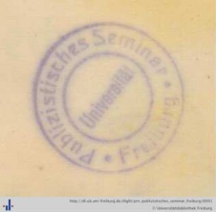 [Provenienz]: Albert-Ludwigs-Universität Freiburg, Publizistisches Seminar
