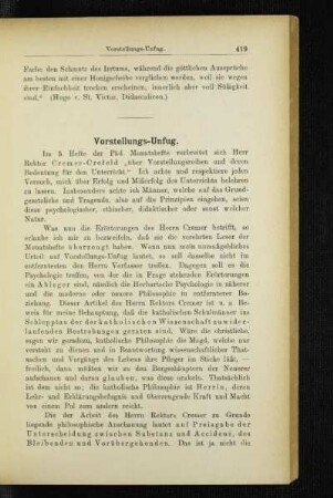Vorstellungs-Unfug