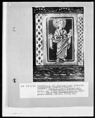Tragaltar des heiligen Mauritius — Schmalseite mit den Propheten Amos, Micheas und Naum — Der Prophet Amos