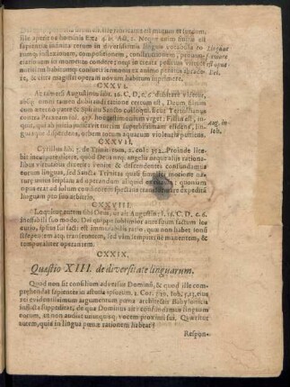 Quaestio XIII. de diversitate linguarum.