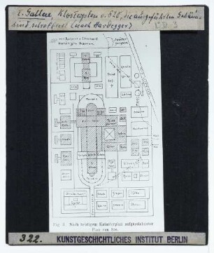 St. Gallen, Kloster,unbekannt, St. Galler Klosterplan (St. Gallen Stiftsbibliothek) : Moderne Umzeichnung