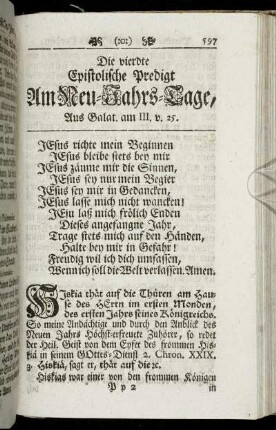 Die vierdte Epistolische Predigt Am Neu-Jahrs-Tage.