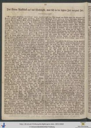 Des Boten Rückblick auf das Wichtigste, was sich in der letzten Zeit ereignet hat.