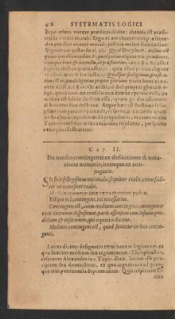 Cap. II. De medio contingenti ex definitione & notatione nominis, itemque ex coniugatis.