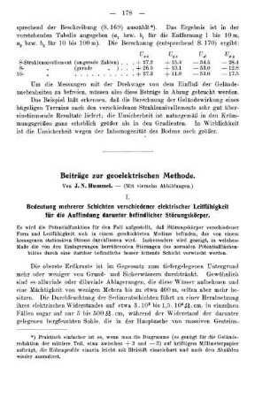 Beiträge zur geoelektrischen Methode