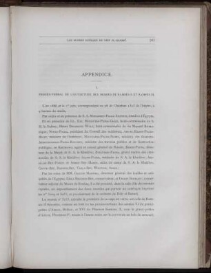 I. Procès-Verbal De L'Ouverture Des Momies De Ramsès II Et Ramsès III