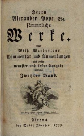 Alexander Pope sämmtliche Werke, 2