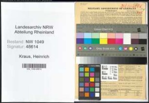 Entnazifizierung Heinrich Kraus , geb. 07.05.1898 (Betriebsleiter)