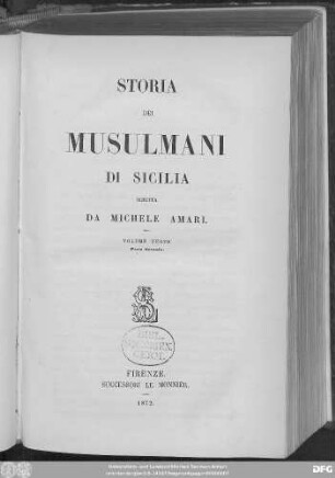 Vol. 3, Pt. 2: Storia dei Musulmani di Sicilia