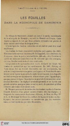 3.Ser. 5.1894: Les fouilles dans la nécropole de Dahchour