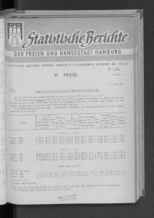 Hamburger Preisindexziffern für die Lebenshaltung im Februar 1957 : Lfd. Nr. 7