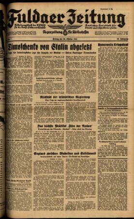 Ausgabe vom Freitag, den 24. Oktober 1941.