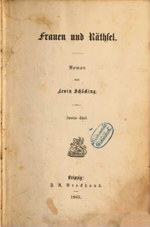 Frauen und Räthsel : Roman, 2