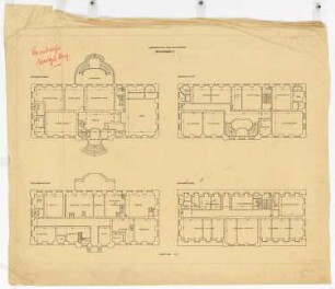 Schloss Erxleben Umbau I: 4 Grundrisse 1:100