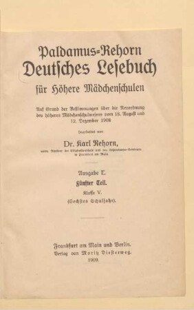 Teil 5 = Kl. 5 (6. Schuljahr), [Schülerband]: [Teil 5 = Kl. 5 (6. Schuljahr), [Schülerband]]