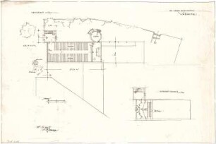 Gsaenger, Gustav; München - Bogenhausen; Ev. Kirche - Entwurf, Variante (Grundriss EG), Emporengeschoss (Grundriss)
