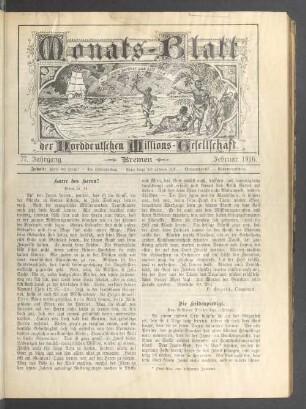 77. Jahrgang. Bremen. Februar 1916