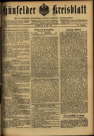 Ausgabe vom Samstag, den 05. Juli 1919.