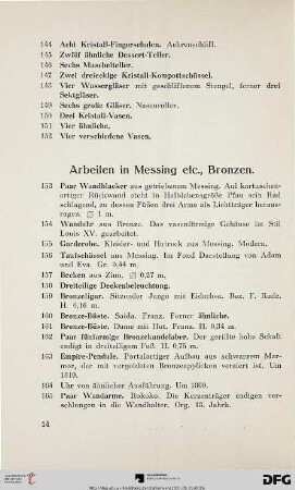 Arbeiten in Messing etc., Bronzen (Nr. 153-195)