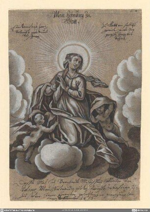 Maria auf Wolken thronend