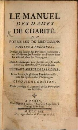 Le Manuel des Dames de charité