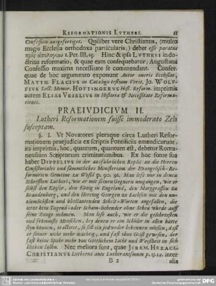 Praeiudicium II. Lutheri Reformationem fuisse immoderato Zelo susceptam