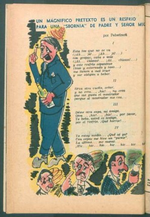 Un magnifico pretexto es un resfrío para una "sbornia" de padre y señor mio