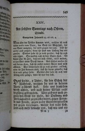 XXIV. Am sechsten Sonntage nach Ostern, Exaudi.