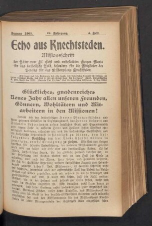 Januar 1905. VI. Jahrgang. 4. Heft