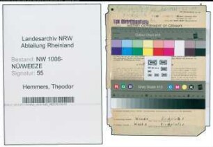 Entnazifizierung Theodor Hemmers , geb. 13.04.1906 (Arbeiter)