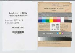 Entnazifizierung Otto Mueller , geb. 01.08.1911 (Verw.Inspektor)