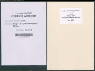 Amt Hausberge - Vogtei Landwehr - Bauerschaft Lohfeld: Unterlagen der Revisionskommission