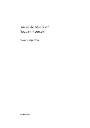 Irak en de erfenis van Saddam Hoessein
