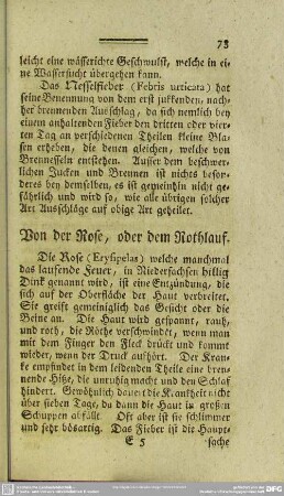 Von der Rose, oder dem Rothlauf
