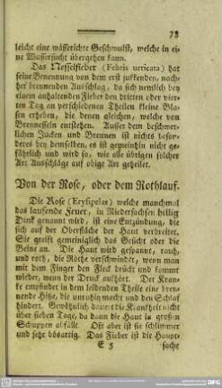 Von der Rose, oder dem Rothlauf