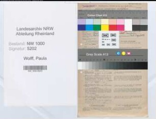 Entnazifizierung Paula Wolff, geb. 08.04.1898 (Postassistentin)