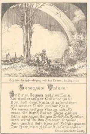 Postkarte mit religiösem Gedicht