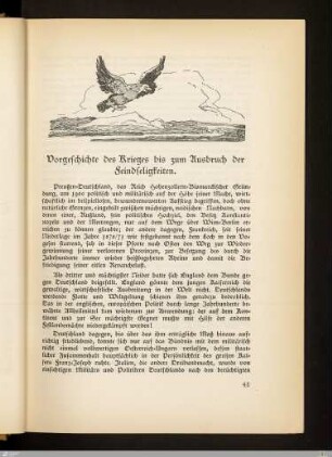 Vorgeschichte des Krieges bis zum Ausbruch der Feindseligkeiten