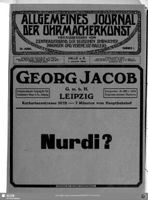 39.1914: Allgemeines Journal der Uhrmacherkunst