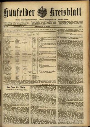 Ausgabe vom Samstag, den 18. Oktober 1913.