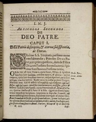 Articulus Secundus. De Deo Patre.