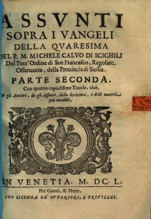 Assunti Sopra I Vangeli Della Quaresima, 2