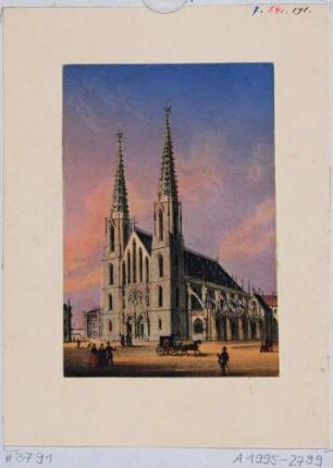Die gotische Sophienkirche (evangelische Hofkirche) in Dresden, nach Nordosten