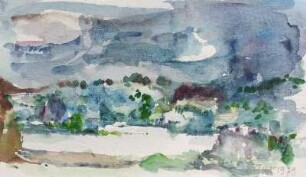 Inselsee bei bedecktem Himmel
