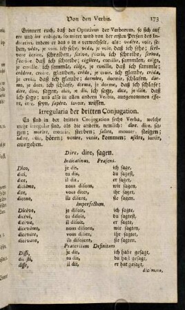 173-184, Irregularia der dritten Conjugation.