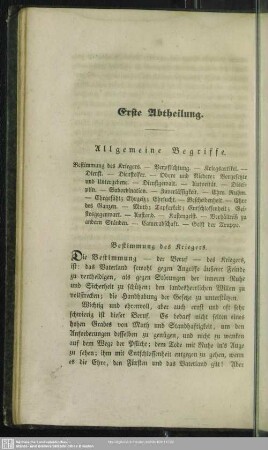 Erste Abtheilung. Allgemeine Begriffe