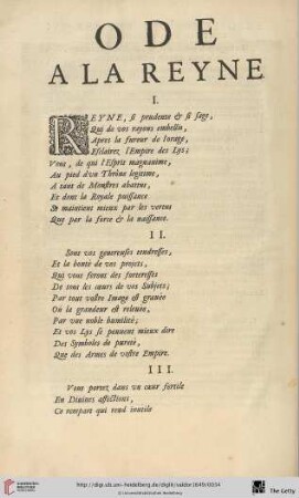 Ode à la Reyne
