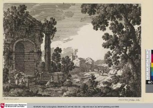 [Landschaft mit Frauen an einem Brunnen]