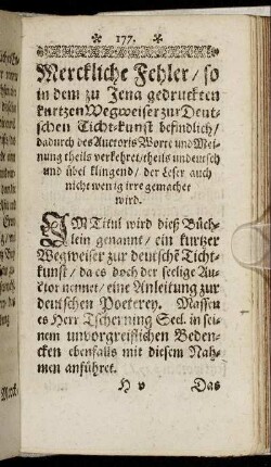 Merckliche Fehler [...]